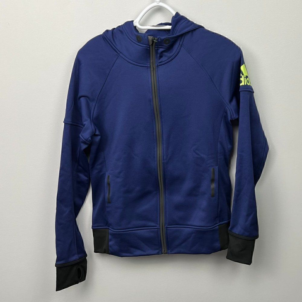 𝅺NWT Adidas Size L Zippered hoodie with fleece inside,